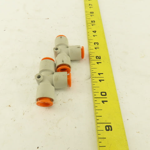 SMC 3/8" Nylon Push To Connect Tube Union TEE Lot Of 2