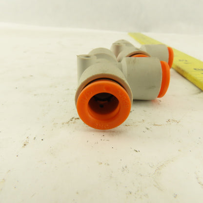 SMC 3/8" Nylon Push To Connect Tube Union TEE Lot Of 2