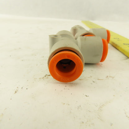 SMC 3/8" Nylon Push To Connect Tube Union TEE Lot Of 2