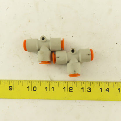 SMC 3/8" Nylon Push To Connect Tube Union TEE Lot Of 2