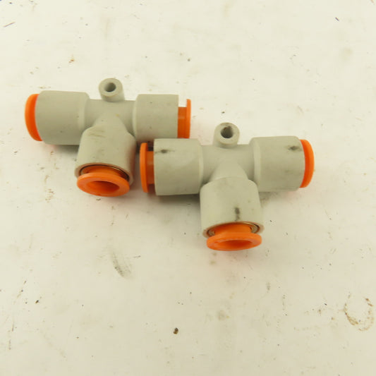 SMC 3/8" Nylon Push To Connect Tube Union TEE Lot Of 2