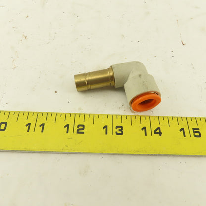 SMC 1/2" Brass Plug In Push To Connect Stem X 1/2" Nylon Tube 90° Elbow