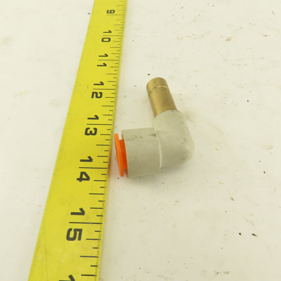 SMC 1/2" Brass Plug In Push To Connect Stem X 1/2" Nylon Tube 90° Elbow