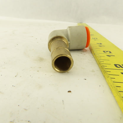 SMC 1/2" Brass Plug In Push To Connect Stem X 1/2" Nylon Tube 90° Elbow
