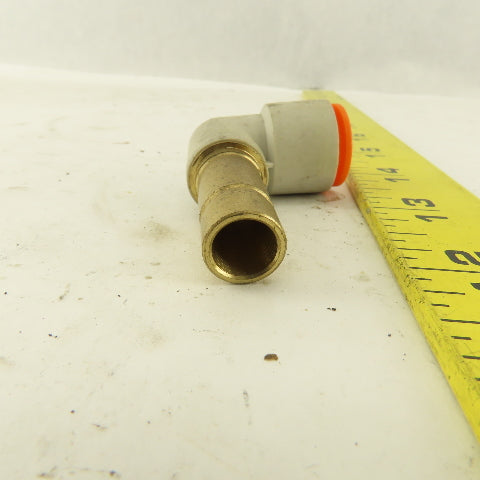 SMC 1/2" Brass Plug In Push To Connect Stem X 1/2" Nylon Tube 90° Elbow
