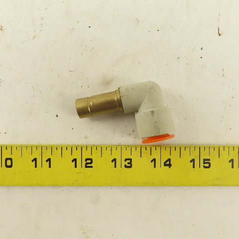 SMC 1/2" Brass Plug In Push To Connect Stem X 1/2" Nylon Tube 90° Elbow
