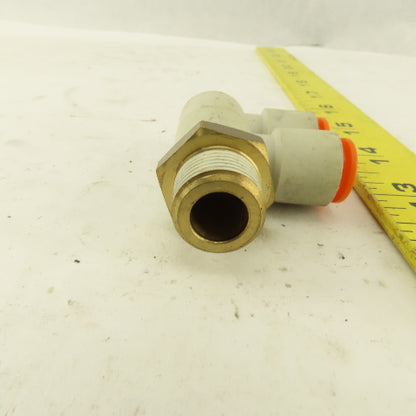 SMC 3/8 NPT X 3/8 Tube Push To Connect Double Elbow Universal Banjo 90°