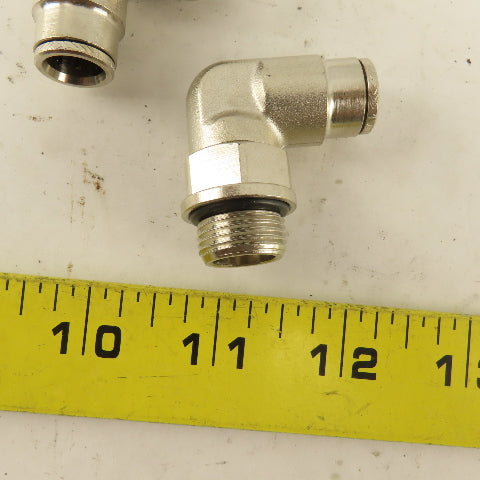 3/8" NPT X Tube Push To Connect 90° Elbow Nickle Plated Brass Lot Of 2