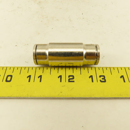 Norgren 12mm Tube Push To Connect Nickle Plated Straight Union Splice 10 Pcs