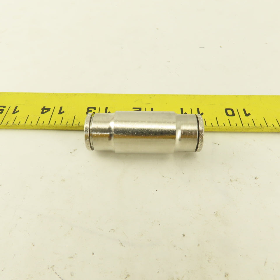 Norgren 12mm Tube Push To Connect Nickle Plated Straight Union Splice 10 Pcs