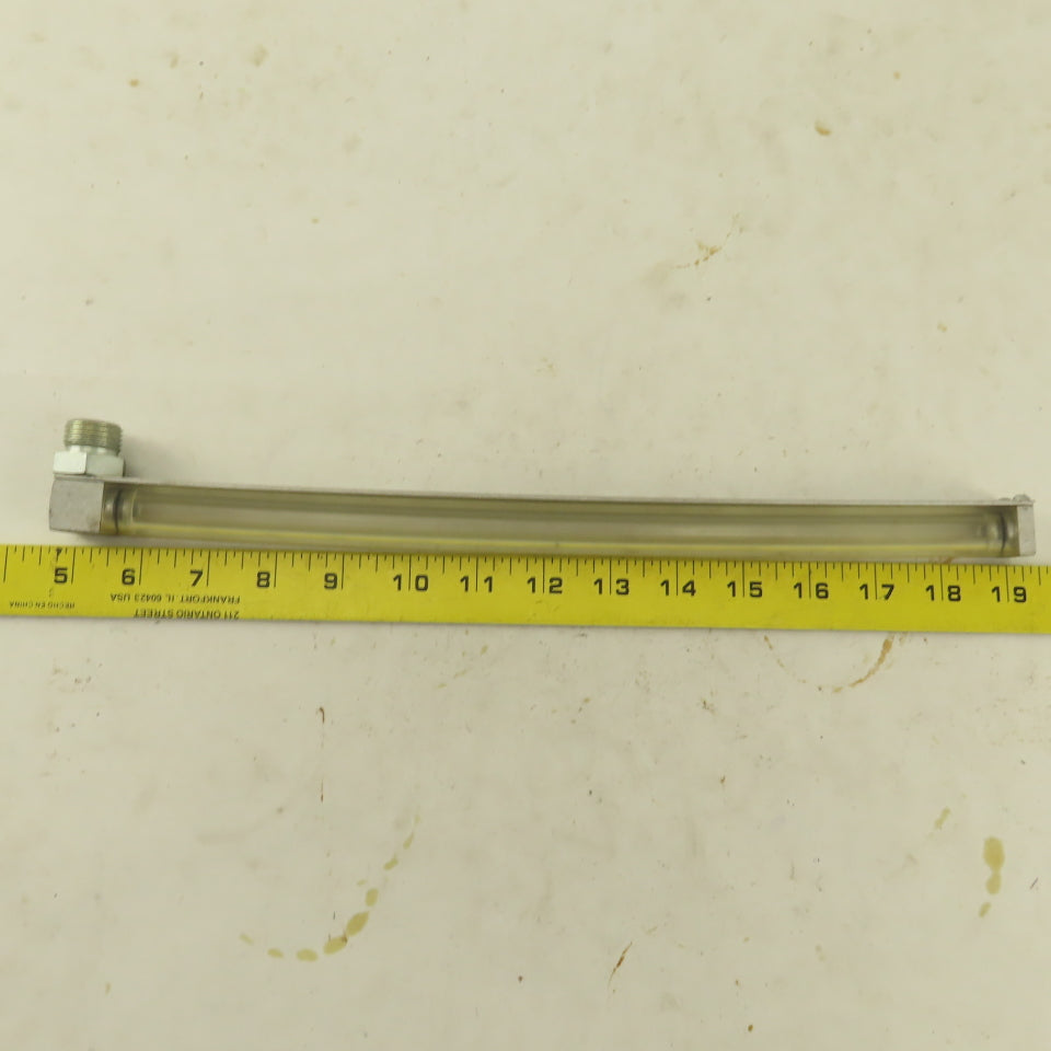 Oil-Rite 3/4" Square Liquid Level Indicator Gauge 13" View 1/2" Short Elbow