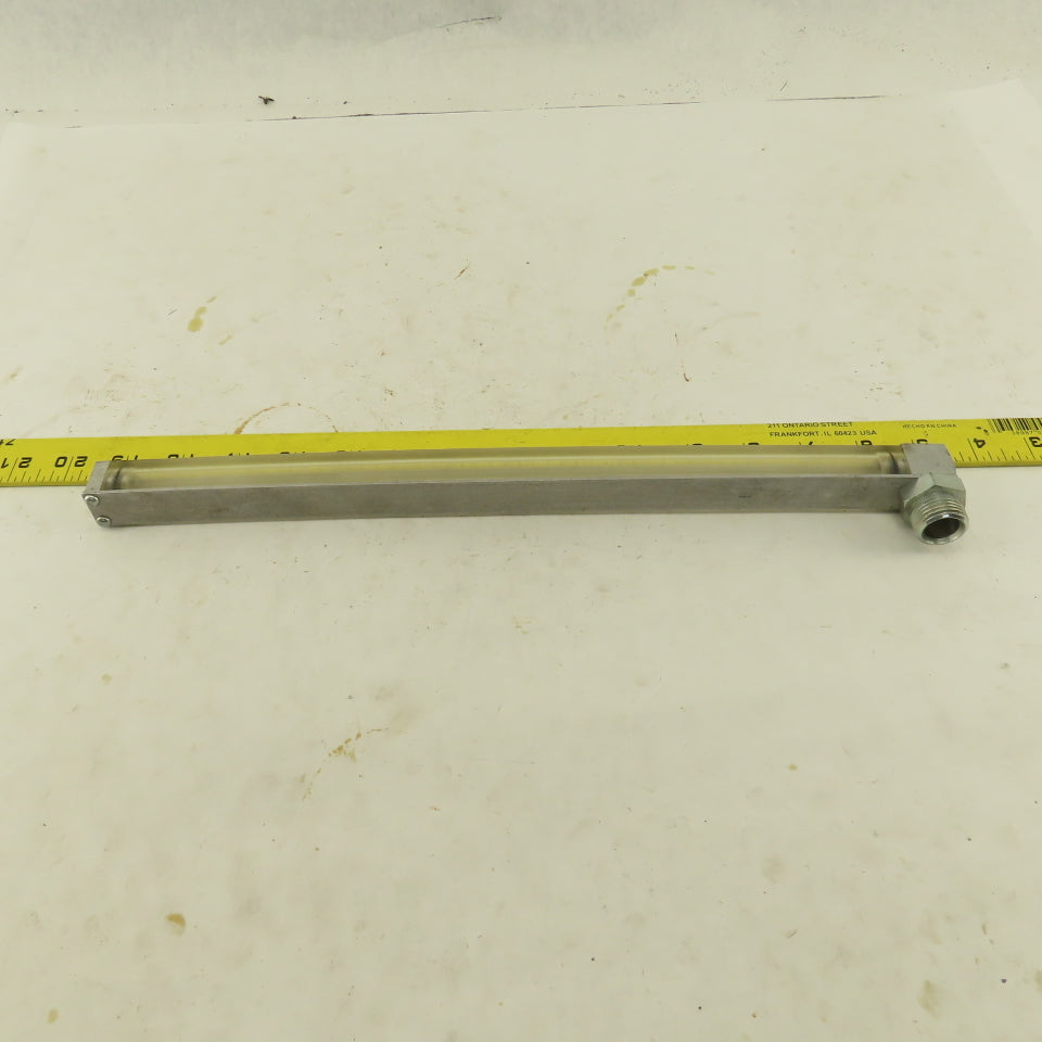 Oil-Rite 3/4" Square Liquid Level Indicator Gauge 13" View 1/2" Short Elbow