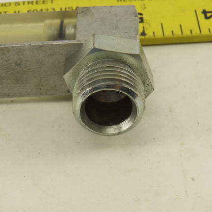 Oil-Rite 3/4" Square Liquid Level Indicator Gauge 13" View 1/2" Short Elbow