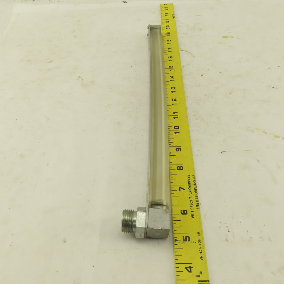 Oil-Rite 3/4" Square Liquid Level Indicator Gauge 13" View 1/2" Short Elbow
