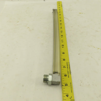 Oil-Rite 3/4" Square Liquid Level Indicator Gauge 13" View 1/2" Short Elbow