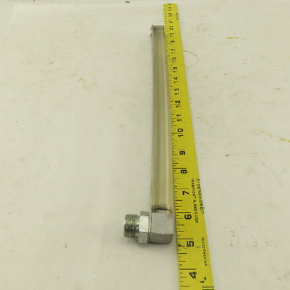 Oil-Rite 3/4" Square Liquid Level Indicator Gauge 13" View 1/2" Short Elbow