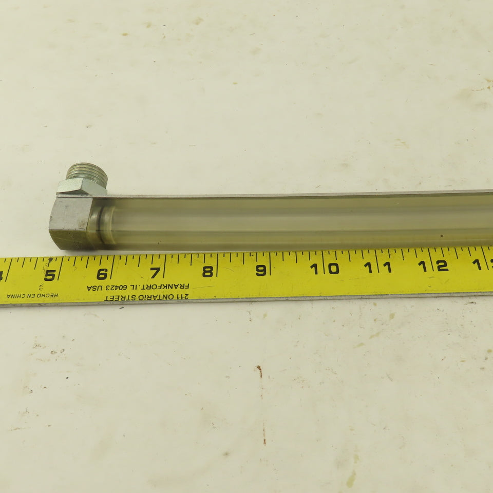 Oil-Rite 3/4" Square Liquid Level Indicator Gauge 13" View 1/2" Short Elbow