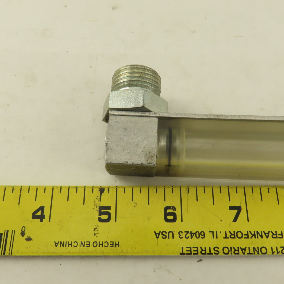 Oil-Rite 3/4" Square Liquid Level Indicator Gauge 13" View 1/2" Short Elbow