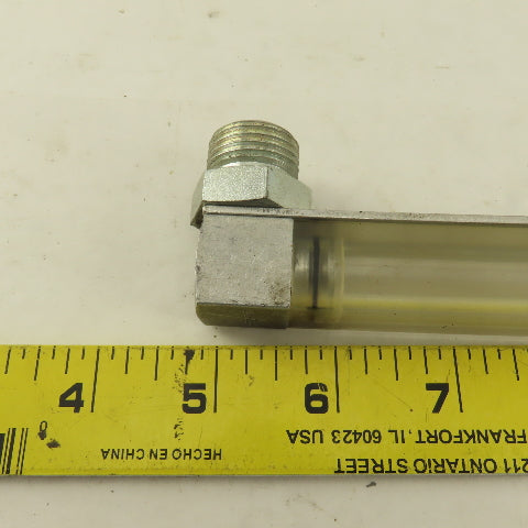 Oil-Rite 3/4" Square Liquid Level Indicator Gauge 13" View 1/2" Short Elbow