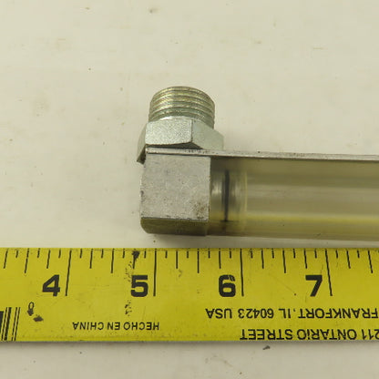 Oil-Rite 3/4" Square Liquid Level Indicator Gauge 13" View 1/2" Short Elbow