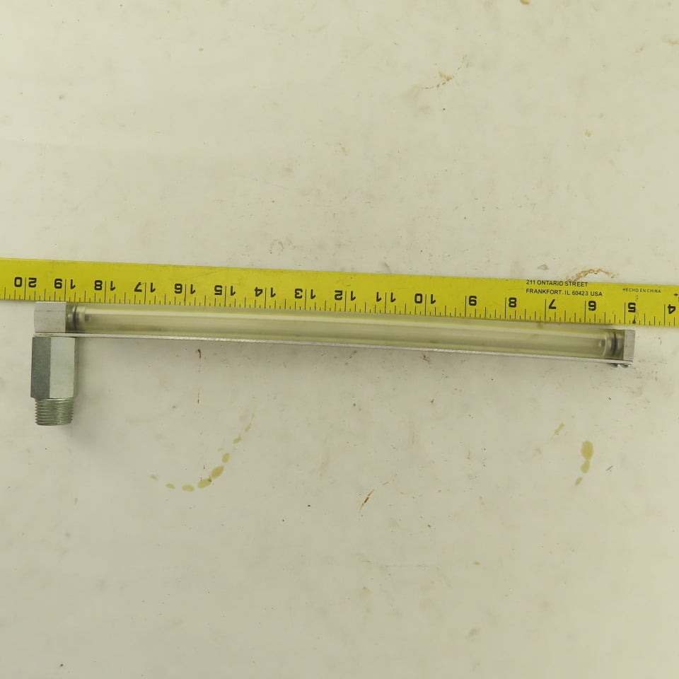 Oil-Rite 3/4" Square Liquid Level Indicator Gauge 13" View 1/2"NPT Long Elbow