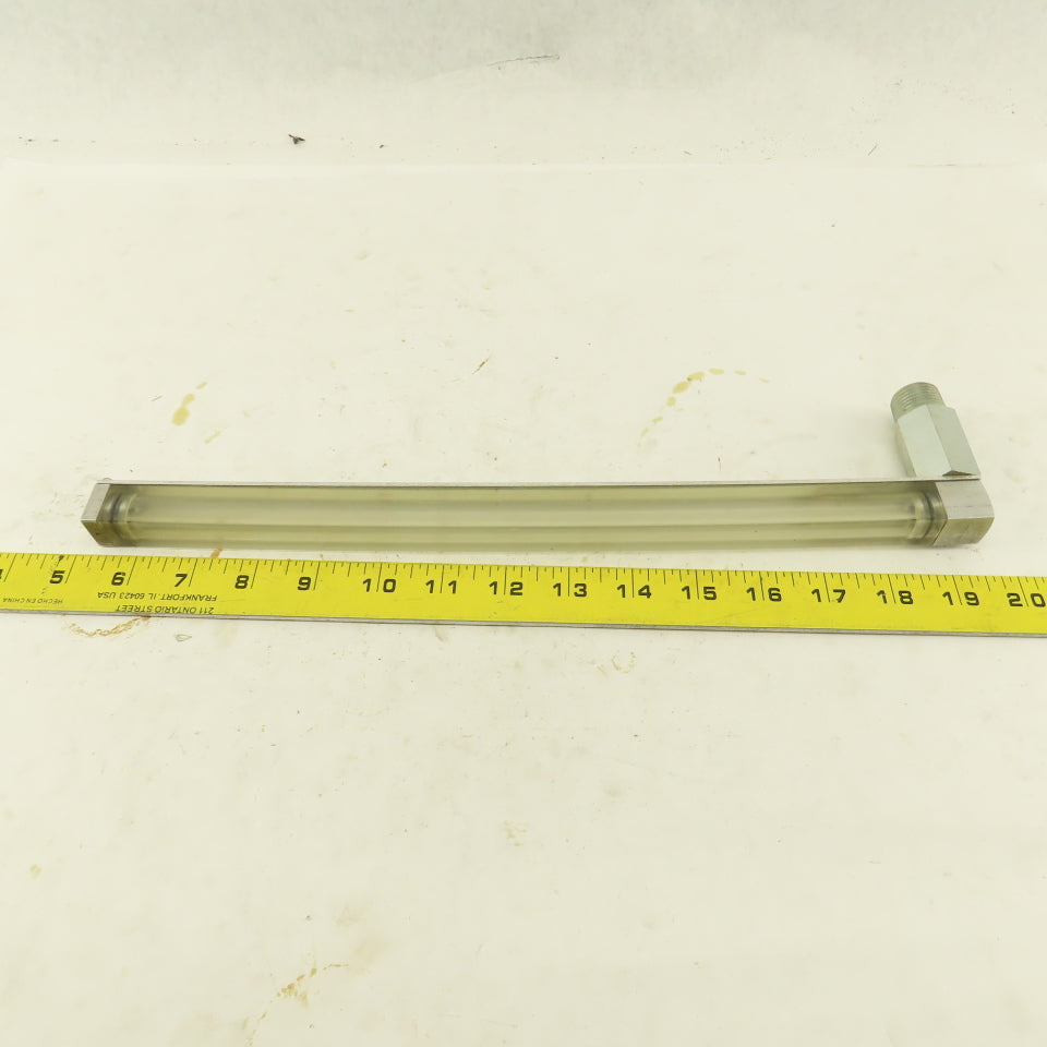 Oil-Rite 3/4" Square Liquid Level Indicator Gauge 13" View 1/2"NPT Long Elbow