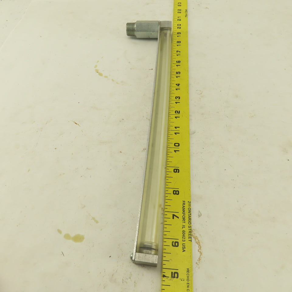 Oil-Rite 3/4" Square Liquid Level Indicator Gauge 13" View 1/2"NPT Long Elbow
