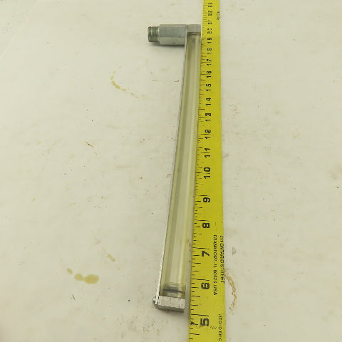 Oil-Rite 3/4" Square Liquid Level Indicator Gauge 13" View 1/2"NPT Long Elbow