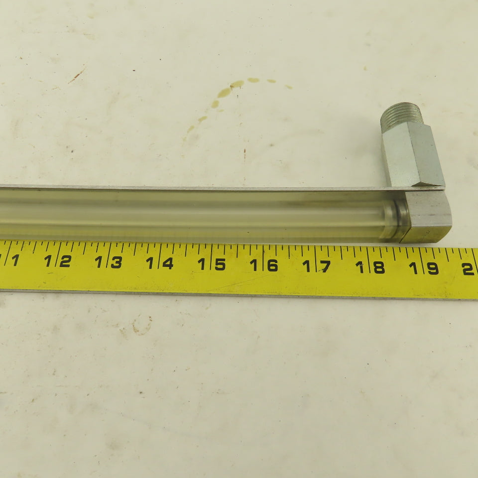 Oil-Rite 3/4" Square Liquid Level Indicator Gauge 13" View 1/2"NPT Long Elbow