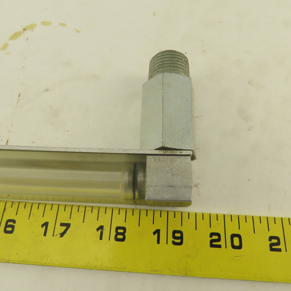 Oil-Rite 3/4" Square Liquid Level Indicator Gauge 13" View 1/2"NPT Long Elbow
