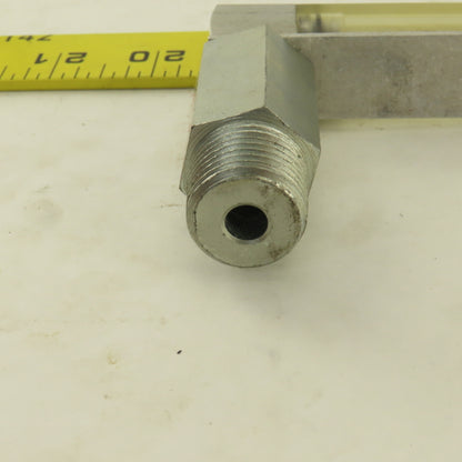 Oil-Rite 3/4" Square Liquid Level Indicator Gauge 13" View 1/2"NPT Long Elbow