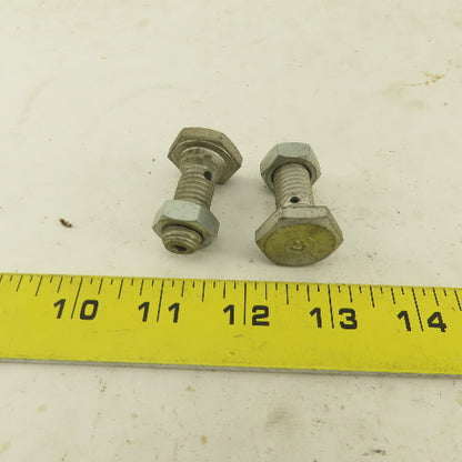 1/2-13 Thread Low Profile Hex Head Banjo Bolt 15/16" Head 1-5/8" OAL Lot Of 2