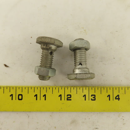 1/2-13 Thread Low Profile Hex Head Banjo Bolt 15/16" Head 1-5/8" OAL Lot Of 2