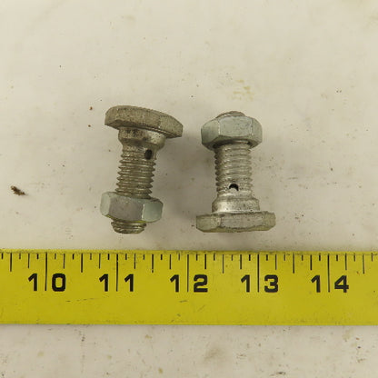1/2-13 Thread Low Profile Hex Head Banjo Bolt 15/16" Head 1-5/8" OAL Lot Of 2
