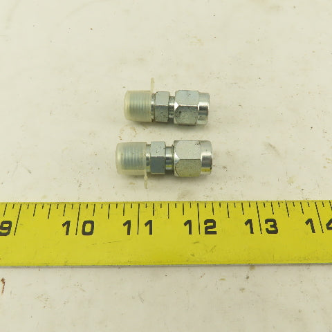 Lenz 1/4 NPT Male X 1/4" OD O Ring Tube -4 100-4-4 Connector Fitting Lot Of 2