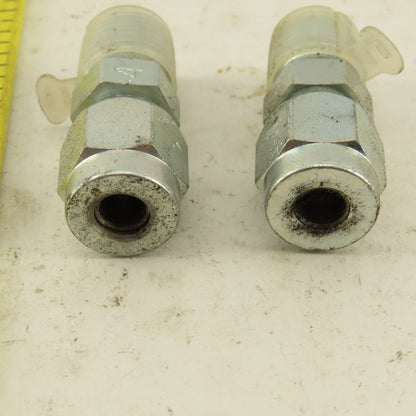 Lenz 1/4 NPT Male X 1/4" OD O Ring Tube -4 100-4-4 Connector Fitting Lot Of 2