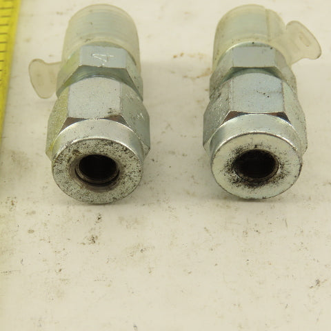 Lenz 1/4 NPT Male X 1/4" OD O Ring Tube -4 100-4-4 Connector Fitting Lot Of 2