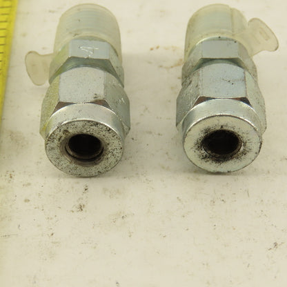 Lenz 1/4 NPT Male X 1/4" OD O Ring Tube -4 100-4-4 Connector Fitting Lot Of 2