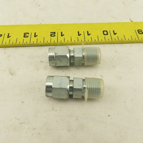 Lenz 1/4 NPT Male X 1/4" OD O Ring Tube -4 100-4-4 Connector Fitting Lot Of 2