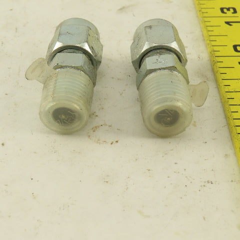 Lenz 1/4 NPT Male X 1/4" OD O Ring Tube -4 100-4-4 Connector Fitting Lot Of 2