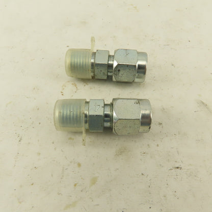 Lenz 1/4 NPT Male X 1/4" OD O Ring Tube -4 100-4-4 Connector Fitting Lot Of 2
