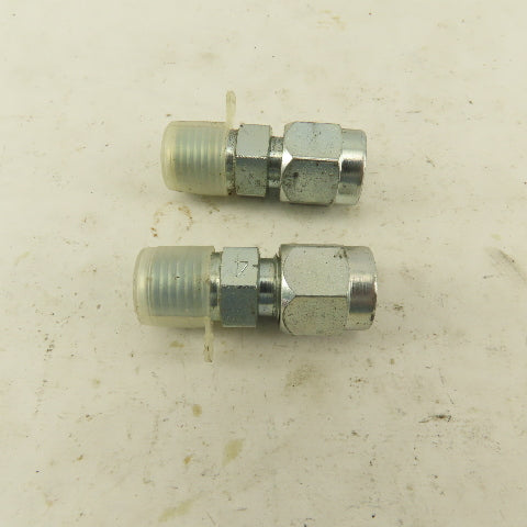Lenz 1/4 NPT Male X 1/4" OD O Ring Tube -4 100-4-4 Connector Fitting Lot Of 2