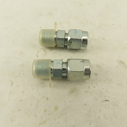 Lenz 1/4 NPT Male X 1/4" OD O Ring Tube -4 100-4-4 Connector Fitting Lot Of 2