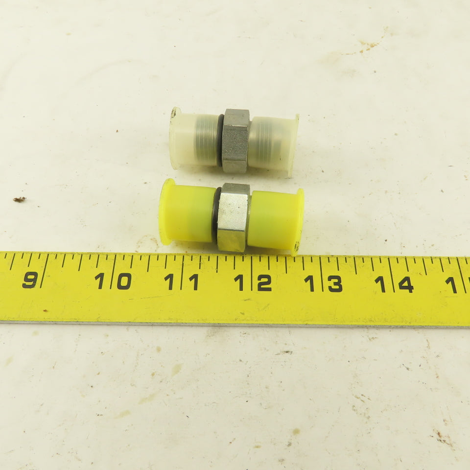 3/8" Hose 3/4-16 (-8) JIC Flare 37-? X 3/8 NPT O-Ring Straight Fitting Lot Of 2