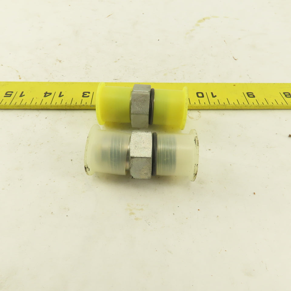 3/8" Hose 3/4-16 (-8) JIC Flare 37-? X 3/8 NPT O-Ring Straight Fitting Lot Of 2
