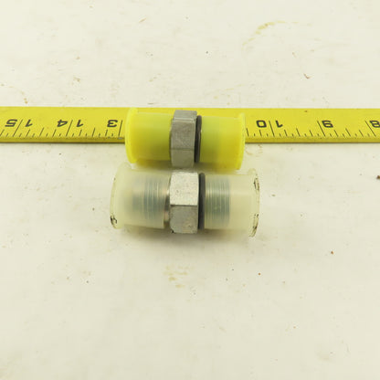 3/8" Hose 3/4-16 (-8) JIC Flare 37-? X 3/8 NPT O-Ring Straight Fitting Lot Of 2
