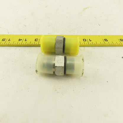 3/8" Hose 3/4-16 (-8) JIC Flare 37-? X 3/8 NPT O-Ring Straight Fitting Lot Of 2