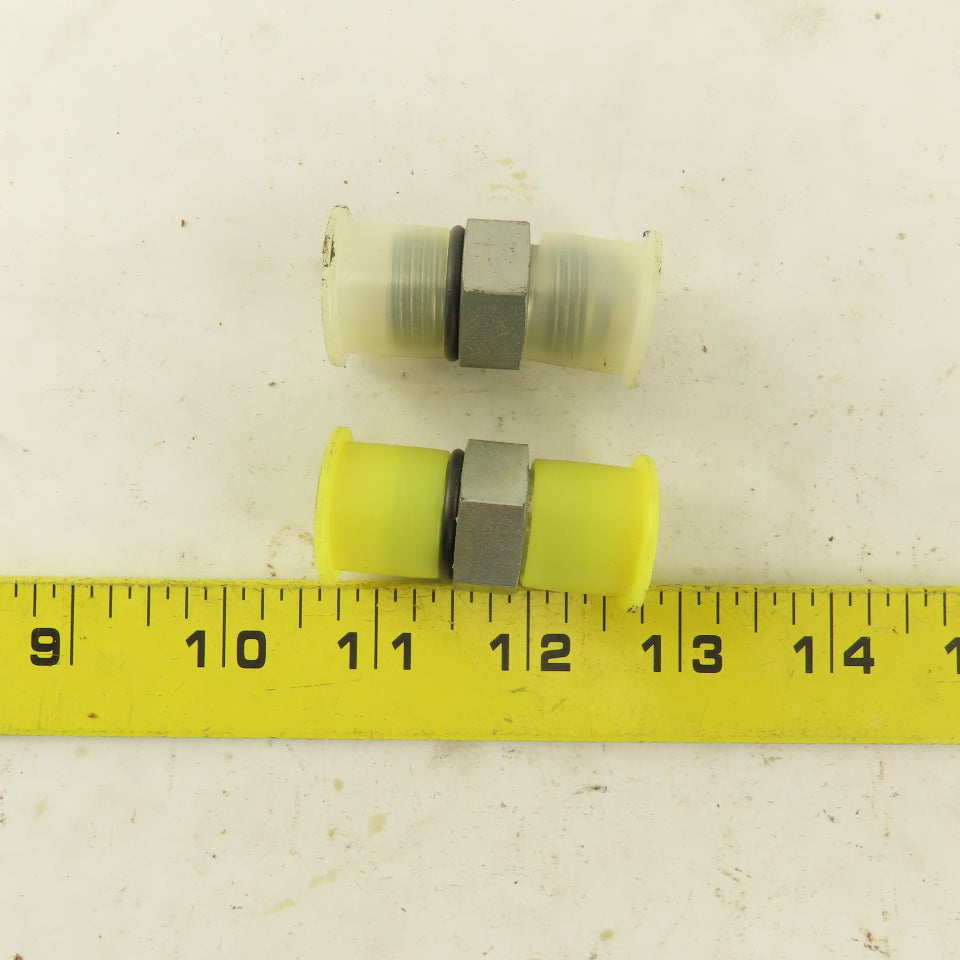 3/8" Hose 3/4-16 (-8) JIC Flare 37-? X 3/8 NPT O-Ring Straight Fitting Lot Of 2