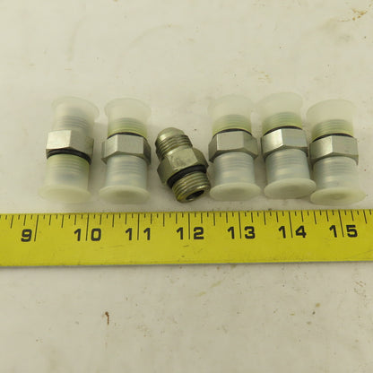 Parker 8F50XS 3/8" OD Tube X 3/4-16 (-8) JIC Flare 3/4-16 Male O-Ring Lot Of 6