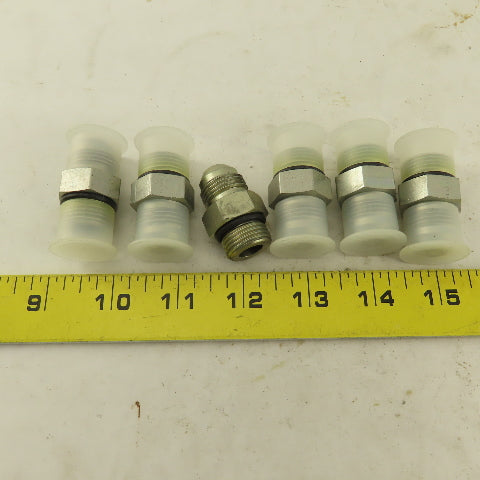 Parker 8F50XS 3/8" OD Tube X 3/4-16 (-8) JIC Flare 3/4-16 Male O-Ring Lot Of 6